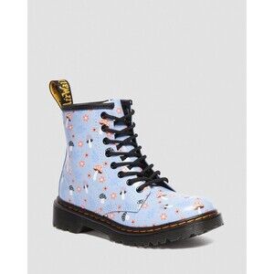Dr. Martens 7 EU38 Junior 1480 Patent Woodland Zen Blue Mushroom Core Print NIB